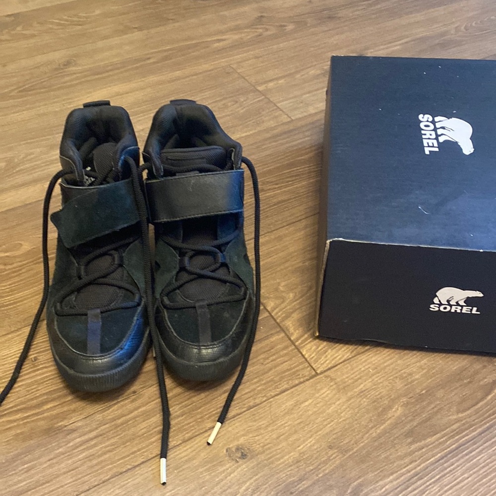 Sorel Black High-Top Wedge Sneakers